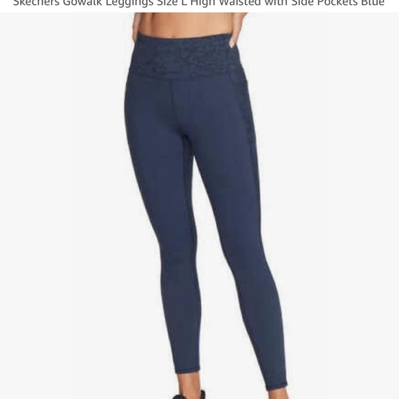Skechers Go Walk Leggings Yoga Tight High Waist Dark Blue Women's Sz M - Picture 1 of 13